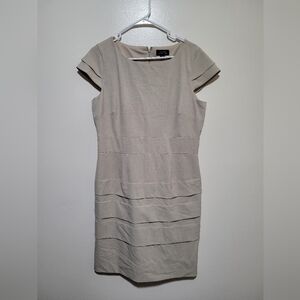 TAHARI ASL Cap Sleeve Stretch Gabardine Tucked Sheath Dress‎ 12